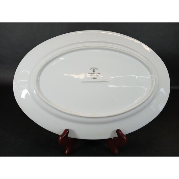 Royal Doulton Pure Platinum Bone China Oval Serving Platter 14.5" Serverware - Picture 2 of 4